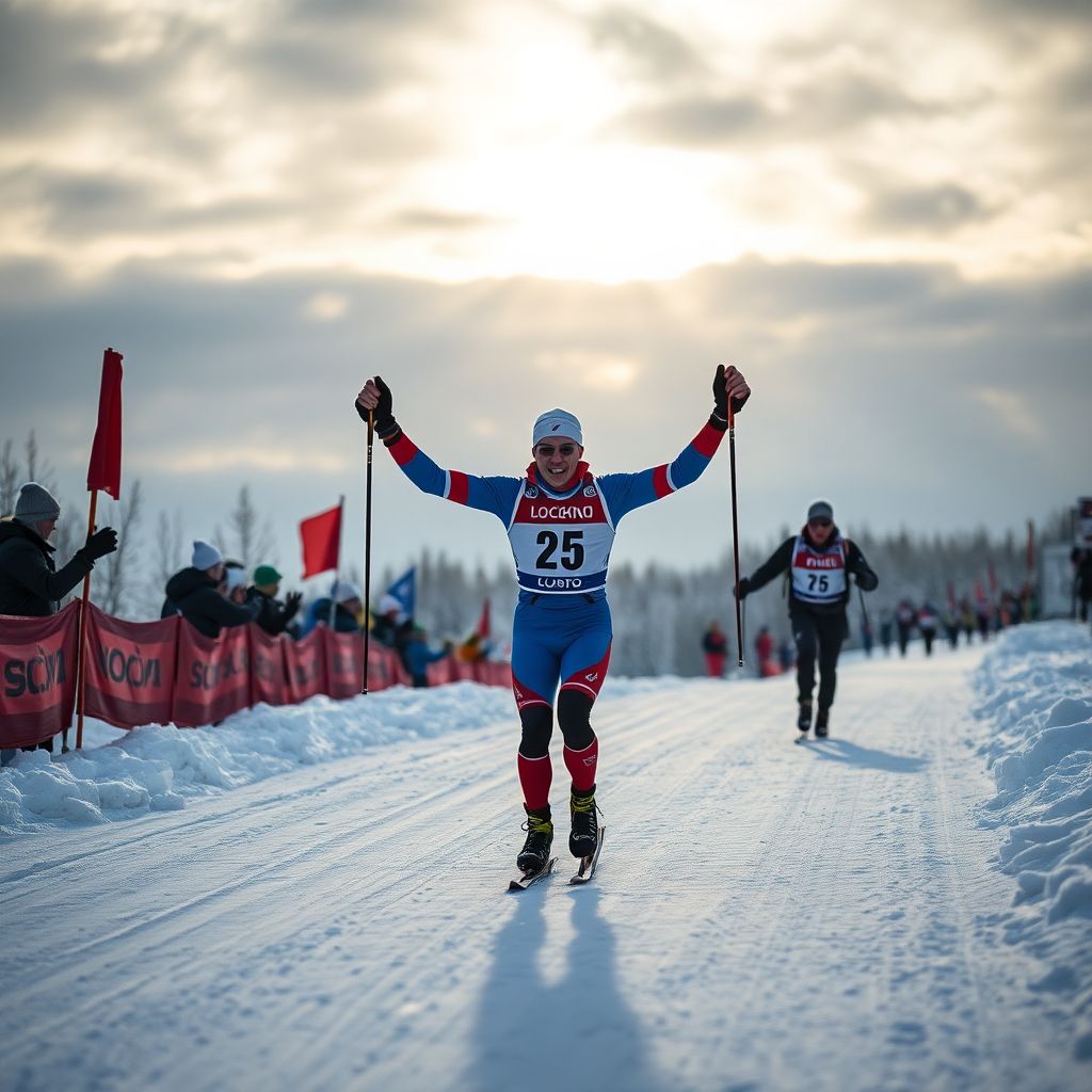 Александр Большунов выиграл королевский масс-старт 70 км на ЧР в Мончегорске